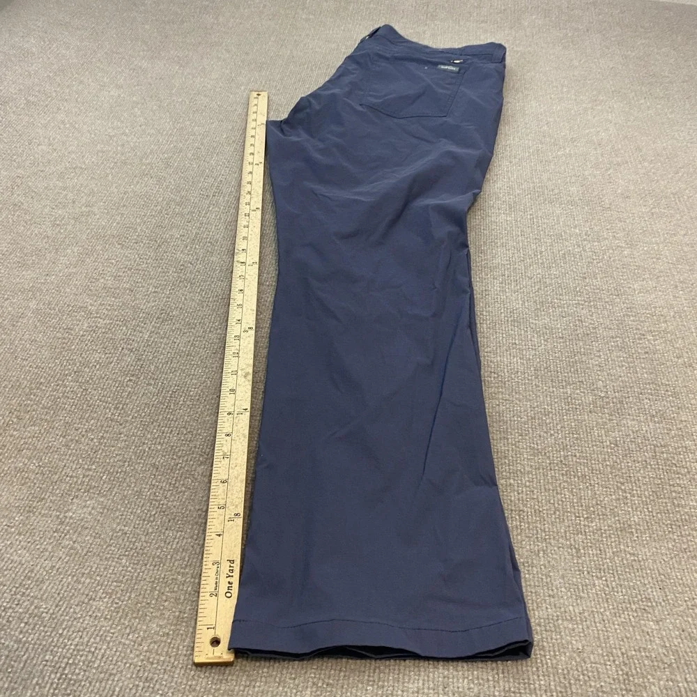 Eddie Bauer Pants Mens 40x32 Blue Nylon Stretch Hiking Outdoor Travel Zip Pocket